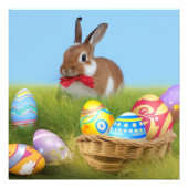 Cute Easter Bunnyfor voor een positieve stemming Foto Afdruk (Voorkant)