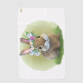 Cute Easter Bunnyfor voor een positieve stemming Golfhanddoek (Voorkant)