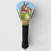 Cute Easter Bunnyfor voor een positieve stemming Golfheadcover (Voorkant)