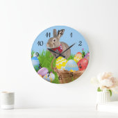 Cute Easter Bunnyfor voor een positieve stemming Grote Klok (Huis)
