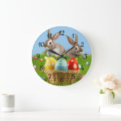 Cute Easter Bunnyfor voor een positieve stemming Grote Klok (Huis)