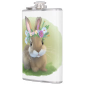 Cute Easter Bunnyfor voor een positieve stemming Heupfles (Links)