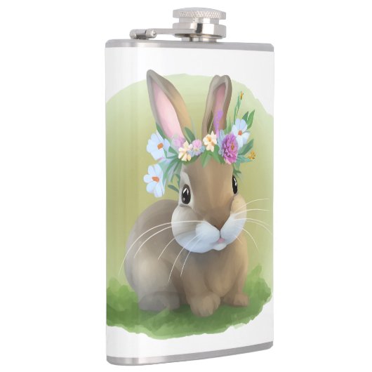 Cute Easter Bunnyfor voor een positieve stemming Heupfles (Rechts)