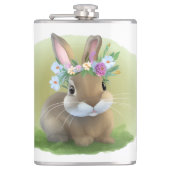Cute Easter Bunnyfor voor een positieve stemming Heupfles (Voorkant)