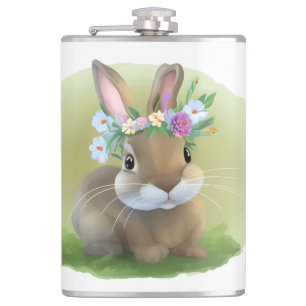 Cute Easter Bunnyfor voor een positieve stemming Heupfles