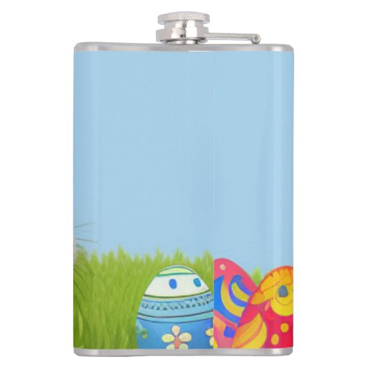 Cute Easter Bunnyfor voor een positieve stemming Heupfles (Achterkant)