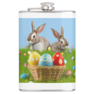 Cute Easter Bunnyfor voor een positieve stemming Heupfles