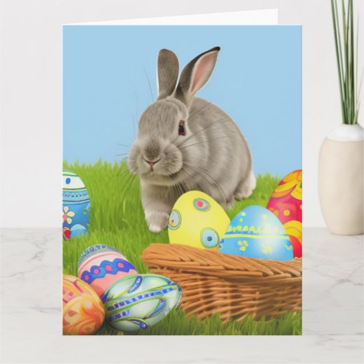 Cute Easter Bunnyfor voor een positieve stemming Kaart (Voorkant)