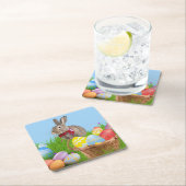 Cute Easter Bunnyfor voor een positieve stemming Kartonnen Onderzetters (Insitu)