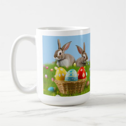 Cute Easter Bunnyfor voor een positieve stemming Koffiemok (Links)