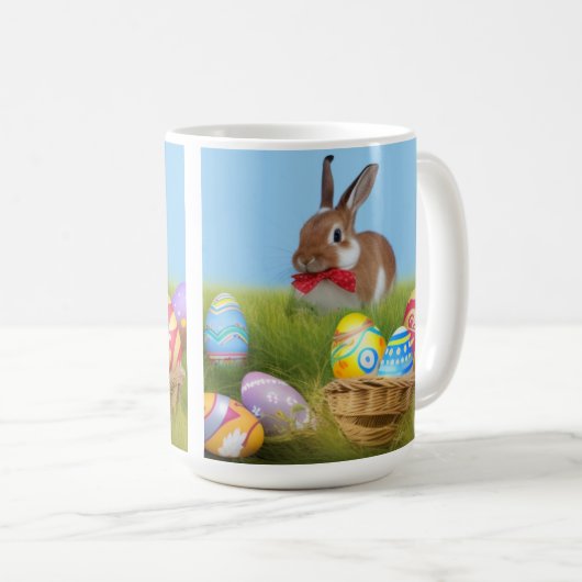 Cute Easter Bunnyfor voor een positieve stemming Koffiemok (Voorkant rechts)