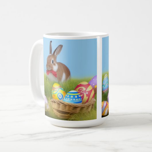 Cute Easter Bunnyfor voor een positieve stemming Koffiemok (Voorkant links)
