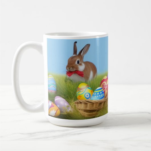 Cute Easter Bunnyfor voor een positieve stemming Koffiemok (Links)