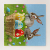 Cute Easter Bunnyfor voor een positieve stemming Legpuzzel (Horizontaal)