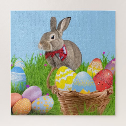 Cute Easter Bunnyfor voor een positieve stemming Legpuzzel (Verticaal)