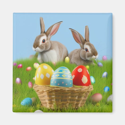 Cute Easter Bunnyfor voor een positieve stemming Magneet (Voorkant)