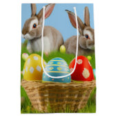 Cute Easter Bunnyfor voor een positieve stemming Medium Cadeauzakje (Achterkant)