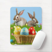 Cute Easter Bunnyfor voor een positieve stemming Muismat (Met muis)