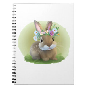Cute Easter Bunnyfor voor een positieve stemming Notitieboek