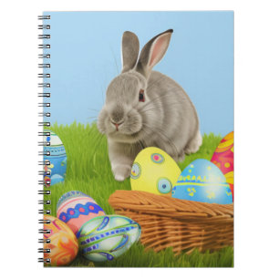 Cute Easter Bunnyfor voor een positieve stemming Notitieboek