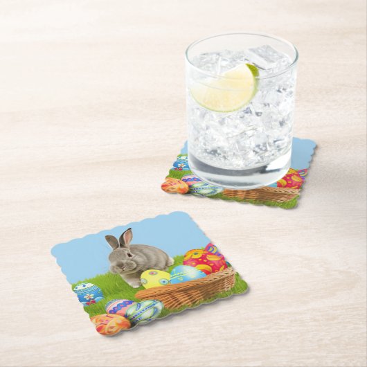 Cute Easter Bunnyfor voor een positieve stemming P Kartonnen Onderzetters (Insitu)