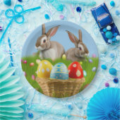 Cute Easter Bunnyfor voor een positieve stemming Papieren Bordje (Feest)