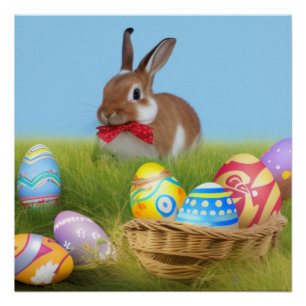 Cute Easter Bunnyfor voor een positieve stemming Perfect Poster