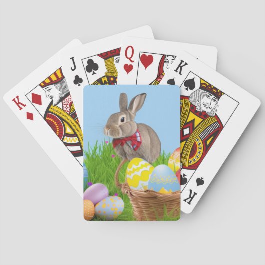 Cute Easter Bunnyfor voor een positieve stemming Pokerkaarten (Achterkant)