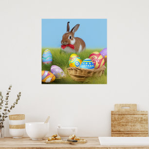 Cute Easter Bunnyfor voor een positieve stemming Poster