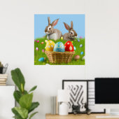 Cute Easter Bunnyfor voor een positieve stemming Poster (Thuiskantoor)