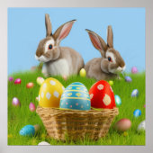 Cute Easter Bunnyfor voor een positieve stemming Poster (Voorkant)