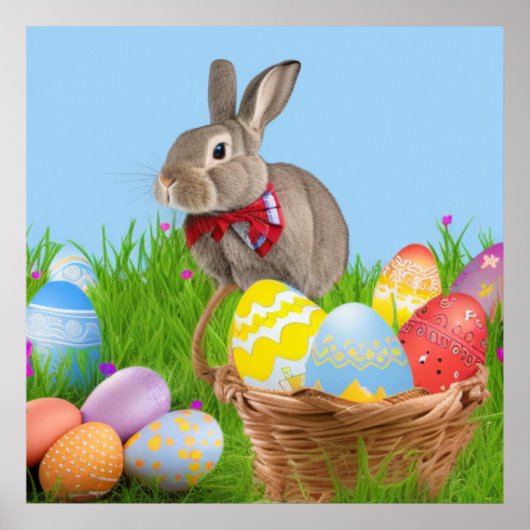 Cute Easter Bunnyfor voor een positieve stemming Poster (Voorkant)
