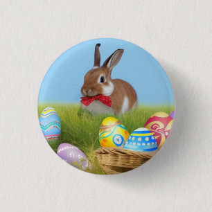 Cute Easter Bunnyfor voor een positieve stemming Ronde Button 3,2 Cm
