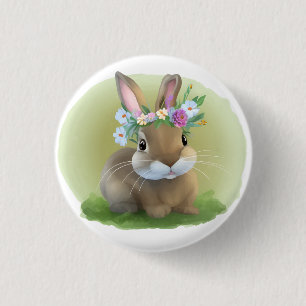 Cute Easter Bunnyfor voor een positieve stemming Ronde Button 3,2 Cm