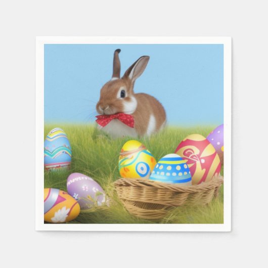Cute Easter Bunnyfor voor een positieve stemming Servet (Voorkant)