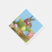 Cute Easter Bunnyfor voor een positieve stemming Servet (Hoek)