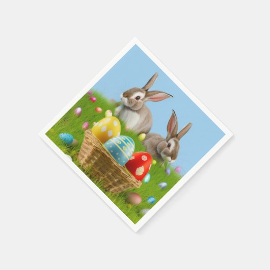 Cute Easter Bunnyfor voor een positieve stemming Servet (Hoek)