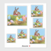 Cute Easter Bunnyfor voor een positieve stemming Sticker (Vel)