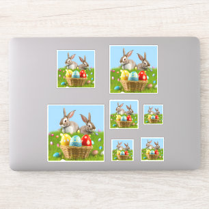 Cute Easter Bunnyfor voor een positieve stemming Sticker