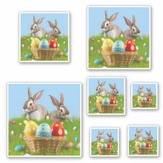 Cute Easter Bunnyfor voor een positieve stemming Sticker (Voorkant)