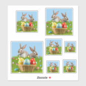 Cute Easter Bunnyfor voor een positieve stemming Sticker (Vel)