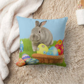 Cute Easter Bunnyfor voor een positieve stemming T Kussen (Deken)