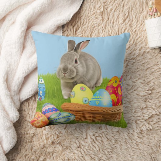 Cute Easter Bunnyfor voor een positieve stemming T Kussen (Deken)