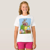Cute Easter Bunnyfor voor een positieve stemming T-shirt (Voorkant volledig)