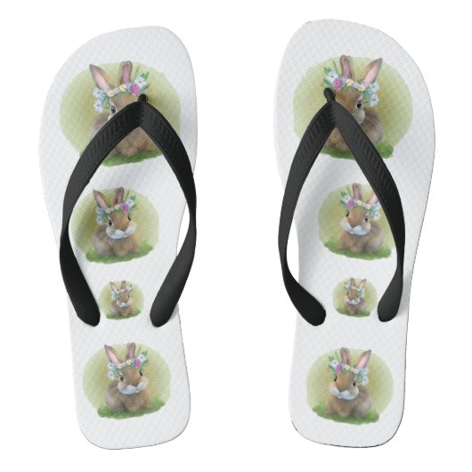 Cute Easter Bunnyfor voor een positieve stemming Teenslippers (Voetbed)