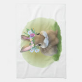 Cute Easter Bunnyfor voor een positieve stemming Theedoek (Verticaal)