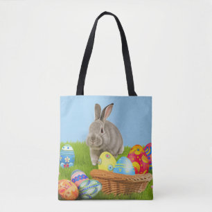Cute Easter Bunnyfor voor een positieve stemming Tote Bag