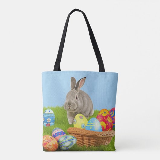 Cute Easter Bunnyfor voor een positieve stemming Tote Bag (Achterkant)