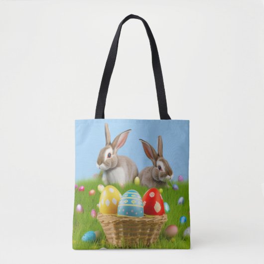 Cute Easter Bunnyfor voor een positieve stemming Tote Bag (Voorkant)