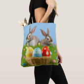 Cute Easter Bunnyfor voor een positieve stemming Tote Bag (Dichtbij)